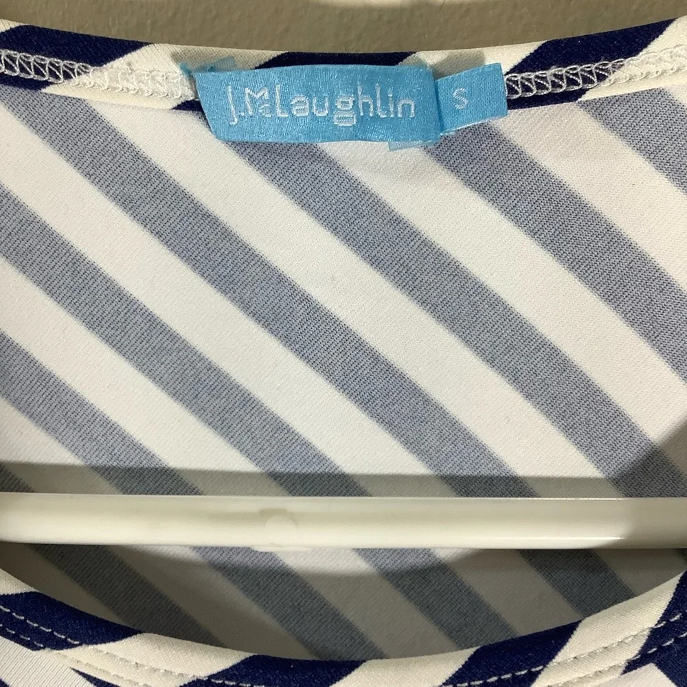 J. McLaughlin Navy and White Elora Striped Dress Striped Nautical